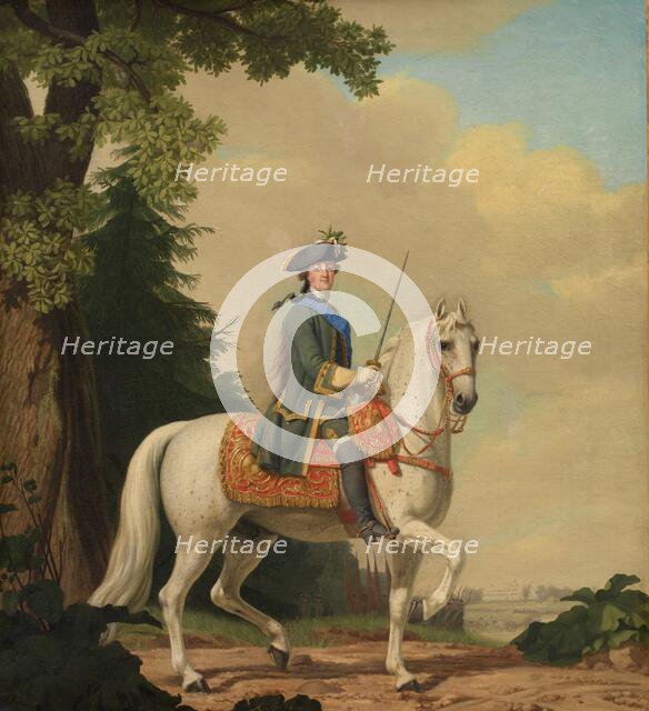 Catherine II of Russia in Life Guard Uniform on the horse Brillante, 1782.  Creator: Vigilius Erichsen.