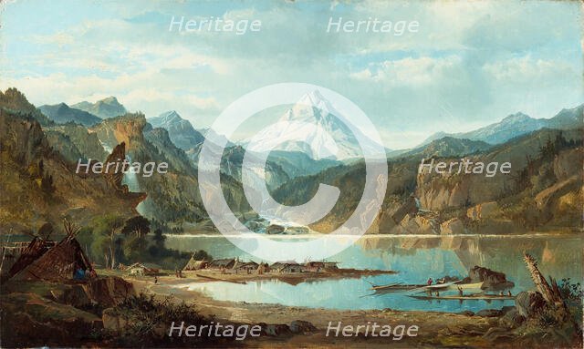 Mountain Landscape with Indians, between 1870 and 1875. Creator: John Mix Stanley.