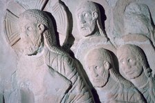 Detail of a relief showing Christ entering Jerusalem, 12th century. Artist: Unknown