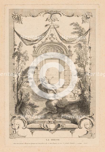 The Goddess, Diana on the Clouds. Creator: Gabriel Huquier (French, 1695-1772).