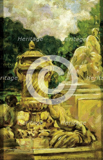 Jardin de la Fontaine at Nimes, France, 1911. Creator: Carroll Beckwith.