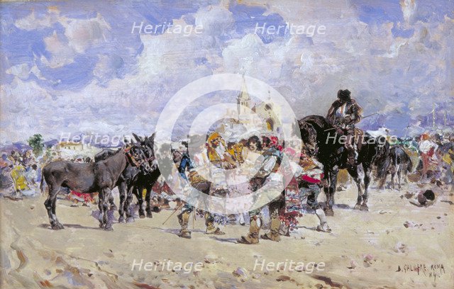 'The Market Place, Granada', c1869-1902. Artist: Baldomer Galofre Gimenez