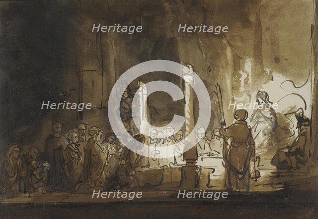 Worshippers Before the High Priest in the Temple. Creator: Salomon Koninck.