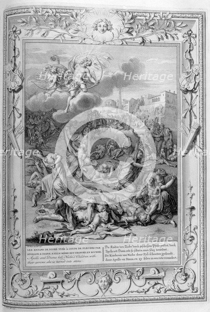 'Apollo and Diana Kill Niobe's Children with their Arrows', 1733. Artist: Bernard Picart