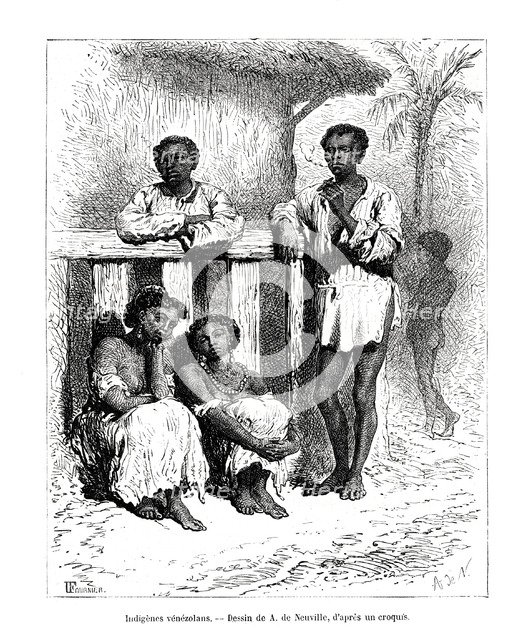 Indigenous people, Venezuela, 19th century. Artist: A de Neuville