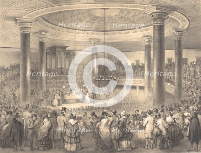Distribution of the American Art Union Prizes, at the Tabernacle, Broadway, December 24, 1..., 1847. Creators: Francis D'Avignon, Sarony & Co.