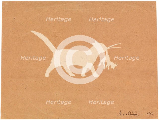 Cat ? little devil, 1859. Creator: Schwind, Moritz Ludwig, von (1804-1871).