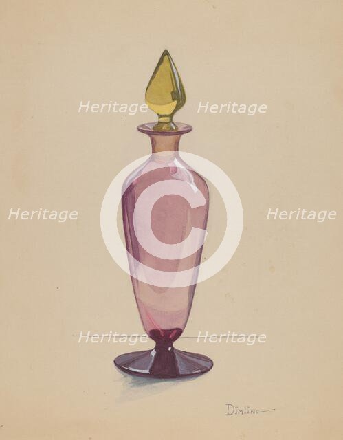 Cologne Bottle, 1935/1942. Creator: Elizabeth Dimling.