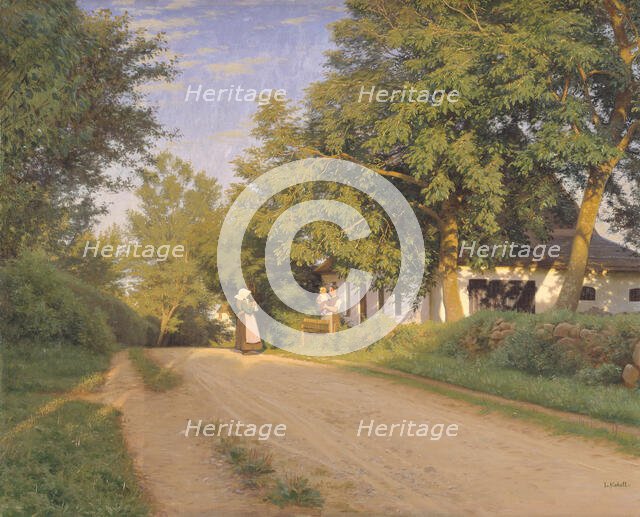 Road through a village, 1868-1896. Creator: Ludvig Christian Brinck Seidelin Kabell.