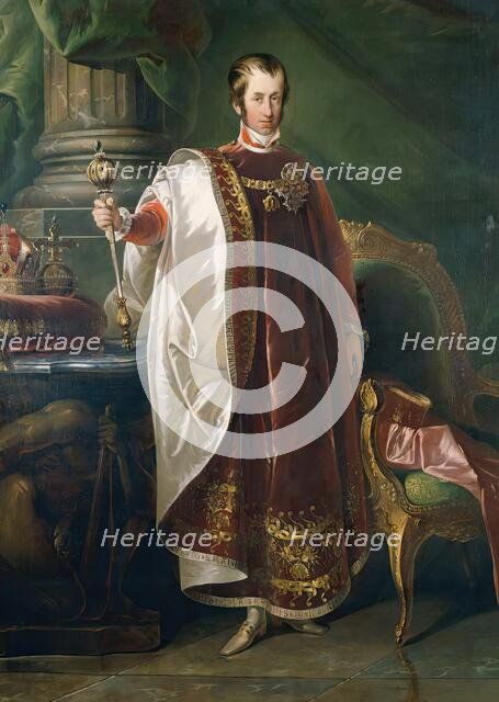 Emperor Ferdinand I in the regalia of the Order of the Golden Fleece, 19th century. Creator: Unknown.