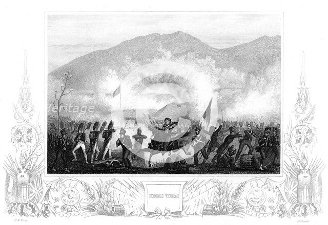 Engagement at Torres Vedras, Portugal, Peninsular War, 14 October 1809. Artist: Unknown