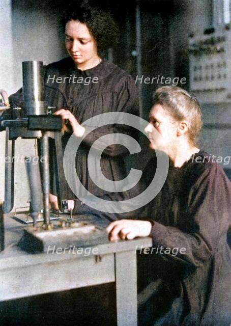 Marie Curie, Polish-born French physicist and her daughter Irene, 1925. Creator: Unknown.