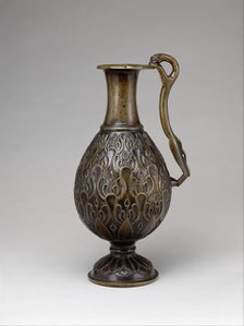 Ewer with a Feline-Shaped Handle, Iran, 7th century. Creator: Unknown.