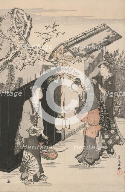 Returning from a Poetry Gathering, Japan, c. 1785/89. Creator: Kubo Shunman.