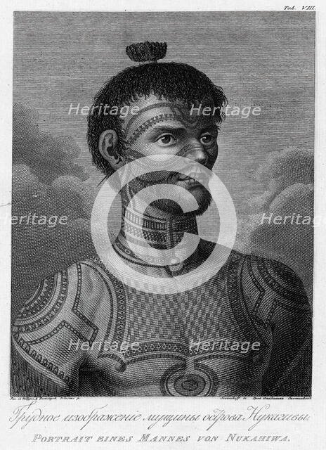 A Man From Nukagiva Island, 1813. Creator: Jegor Skotnikoff.