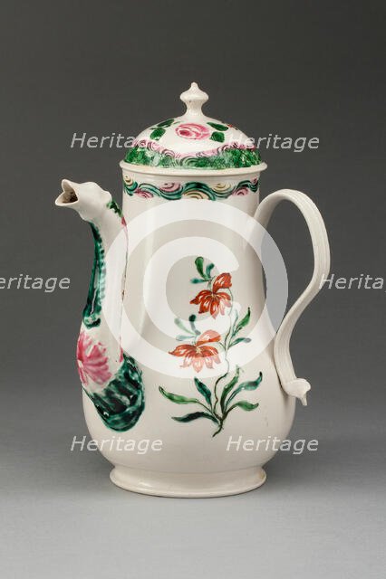 Chocolate Pot, Staffordshire, c. 1760. Creator: Staffordshire Potteries.