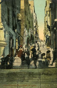 'Valetta, Malta - Strada St. Lucia', c1918-c1939. Creator: Unknown.