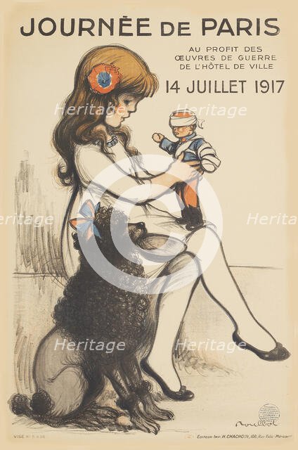 Journée de Paris au Profit des Oeuvres de Guerre , 1917. Creator: Poulbot, Francisque (1879-1946).