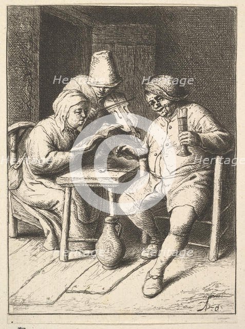 Singing Couple and Violin, 1610-85. Creator: Adriaen van Ostade.