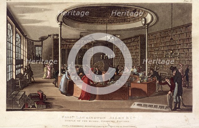 Interior view of the Temple of the Muses bookshop, Finsbury, London, 1809. Artist: Anon