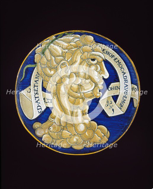 Dish with a composite head of penises, c1536. Artist: Francesco Urbini.