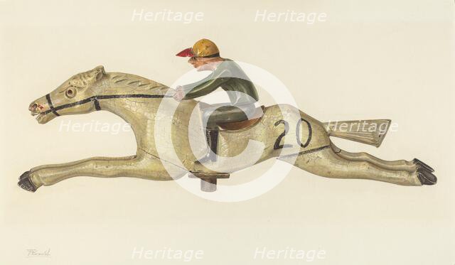 Horse and Jockey, c. 1939. Creator: Palmyra Pimentel.