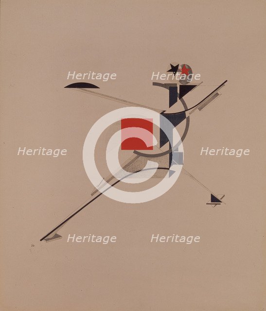 The New. Figurine for the opera Victory over the sun by A. Kruchenykh, 1920-1921. Artist: Lissitzky, El (1890-1941)