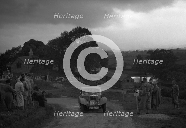 1937 Riley Lynx on Welsh rally driven by M.G.Shorey Artist: Unknown.