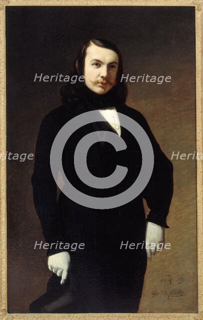 Portrait of Théophile Gautier (1811-1872), poet, novelist and criticism, 1839. Creator: Auguste de Chatillon.