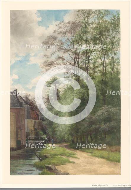 View along the canal at the Bezuidenhout in the Hague forest, 1857-1892. Creator: Willem Oppenoorth.