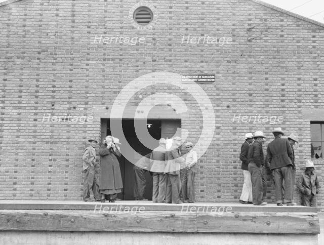 Warehouse, used as distributing office for FSA..., Bakersfield, California, 1938. Creator: Dorothea Lange.