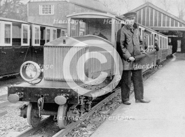 Rolls-Royce Silver Ghost locomotive on the Romney, Hythe & Dymchurch Railway, 1933. Artist: Unknown