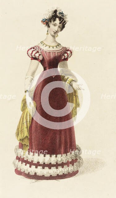 Fashion Plate (Evening Dress), 1826. Creator: Rudolph Ackermann.