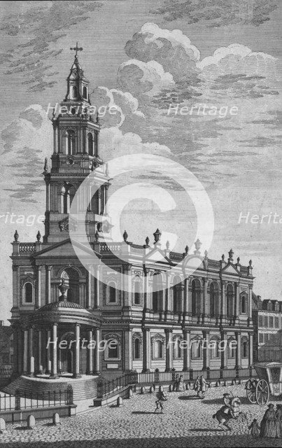 St Mary's Church in the Strand, London, mid 18th century. Artist: James Cole.
