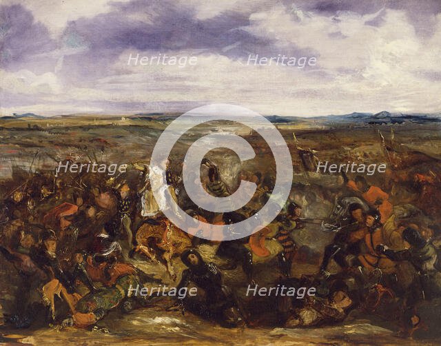 Sketch for the Battle of Poitiers, 1829-1830. Creator: Eugene Delacroix.
