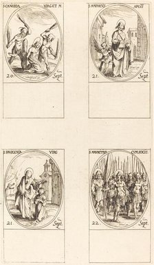 St. Candida; St. Matthew; St. Iphigenia; St. Maurice and Companions. Creator: Jacques Callot.