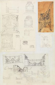 Scrapbook containing Drawings and Several Prints of Architecture, Interiors, Furn..., ca. 1800-1850. Creators: Workshop of Charles Percier, Workshop of Pierre François Léonard Fontaine.