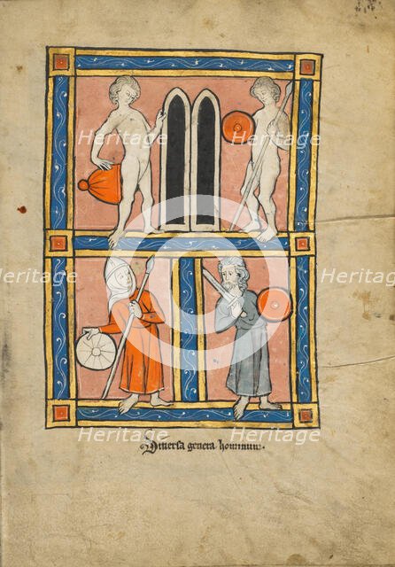 Men with Shields and Weapons, 1277 or after. Creator: Unknown.