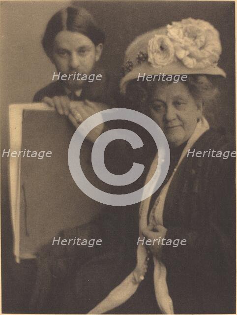 Alvin Langdon Coburn and His Mother, c.1909. Creator: Clarence H White.