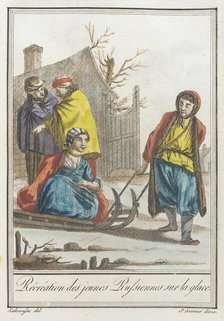 Costumes de Différents Pays, 'Récréation des Jeunes Russiennes sur la Glace', c1797. Creators: Jacques Grasset de Saint-Sauveur, LF Labrousse.