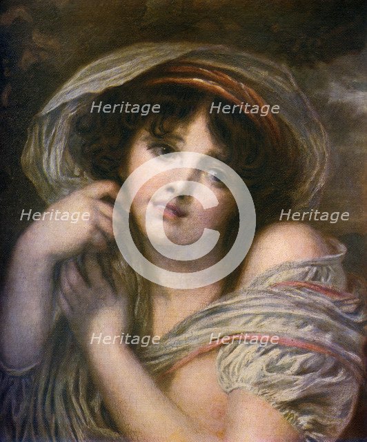'A Girl', late 18th century, (1912).Artist: Jean-Baptiste Greuze