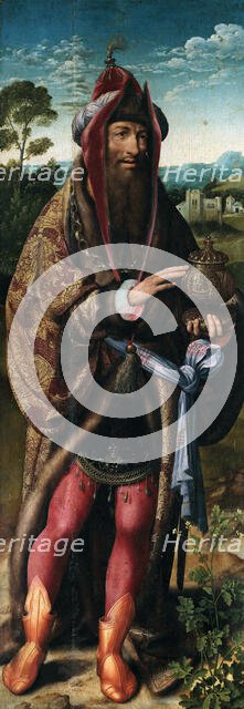 The Adoration of the Magi (Triptych, left panel), ca 1515. Creator: Cleve, Joos van (ca. 1485-1540).