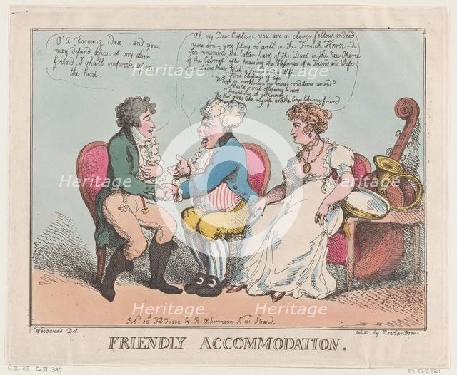 Friendly Accommodation, February 25, 1802., February 25, 1802. Creator: Thomas Rowlandson.