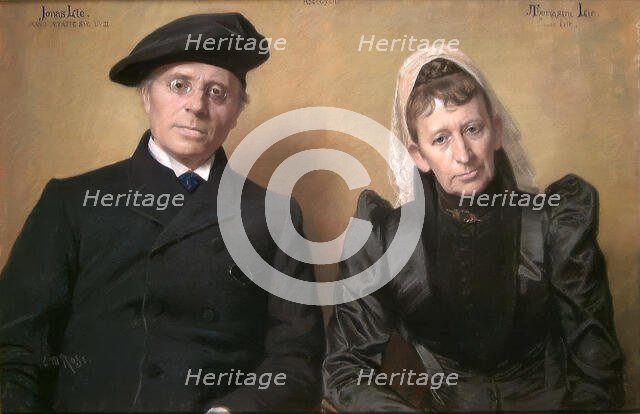 Portrait of the Author Jonas Lie and his Wife Thomasine, 1892. Creator: Christian Meyer Ross.