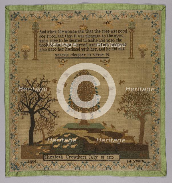 Sampler, 1810. Creator: Unknown.