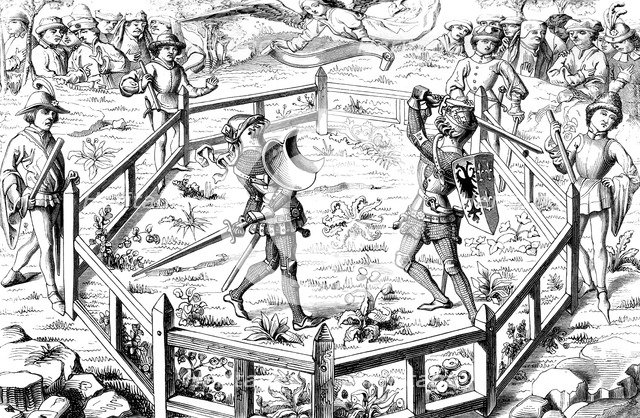 Single combat subjected to the judgement of God, 15th century (1849). Artist: Unknown