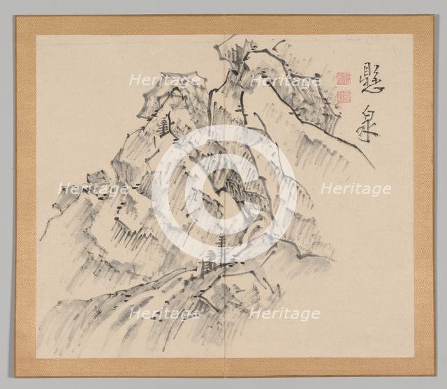 Double Album of Landscape Studies after Ikeno Taiga, Volume 1 (leaf 26), 18th century. Creator: Aoki Shukuya (Japanese, 1789).