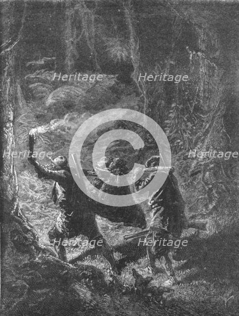 'Torch Hunting in a Florida Forest; A Flying Visit to Florida', 1875. Creator: Thomas Mayne Reid.
