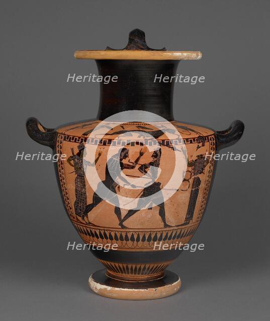 Attic Black-Figure Hydria, 520-510 BC. Creator: Lykomedes Painter.