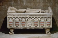 Gothic tomb of the Guimera family, Church of San Miguel, Ciutadilla, Catalonia, Spain, 1999. Creator: LTL.
